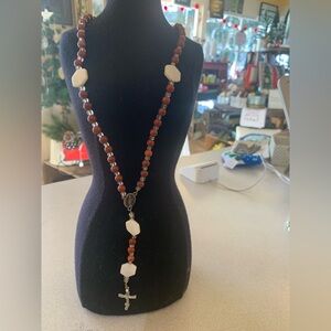 Handmade Rosary - jasper & mother of pearl